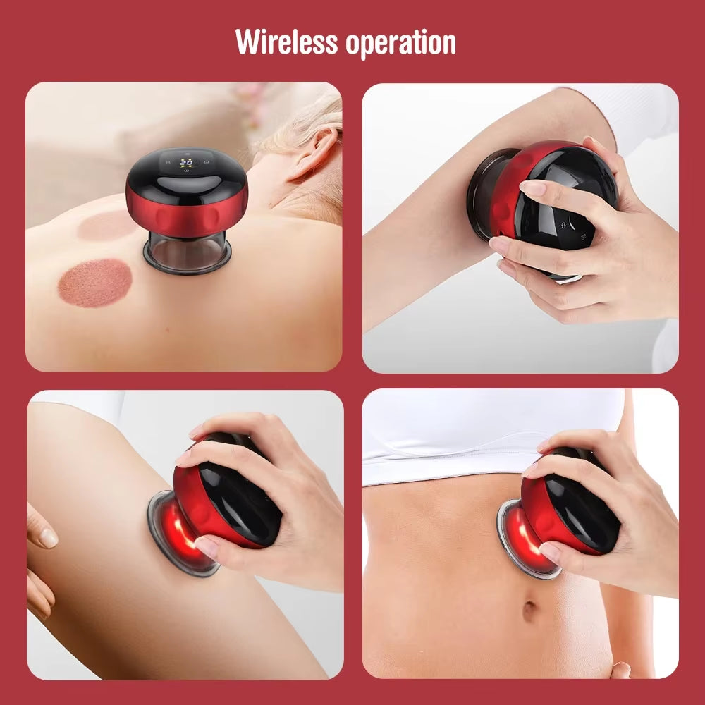 Electric Heated Smart Cupping Massager for Body Relief - Suction Cup Device for Back, Neck, and Arm Fatigue Relief