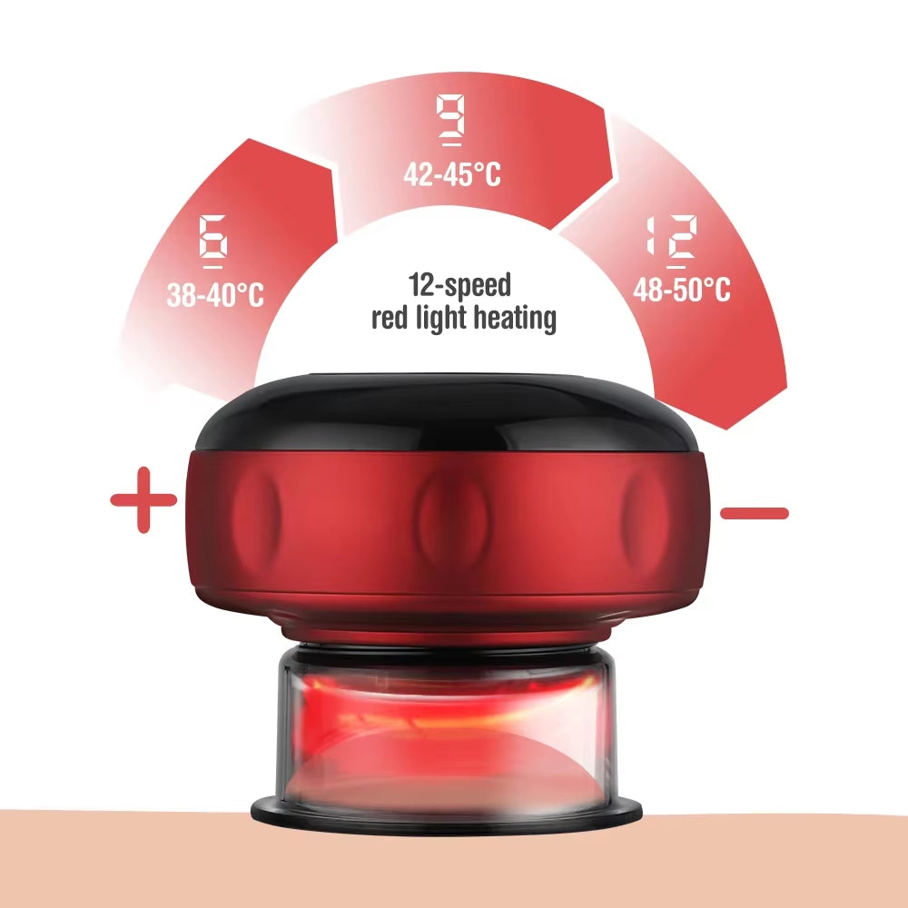 Electric Heated Smart Cupping Massager for Body Relief - Suction Cup Device for Back, Neck, and Arm Fatigue Relief