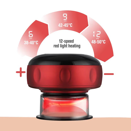 Electric Heated Smart Cupping Massager for Body Relief - Suction Cup Device for Back, Neck, and Arm Fatigue Relief